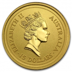 Золотая монета Австралии 15 долларов  "Лунный календарь I- "Год крысы" 1996 год 1/10 унции, 3,11г.