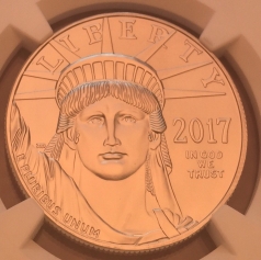 Платиновая монета 100 долларов "Американский Орел", 31.1 гр. Pt999, В СЛАБЕ NGC MS69